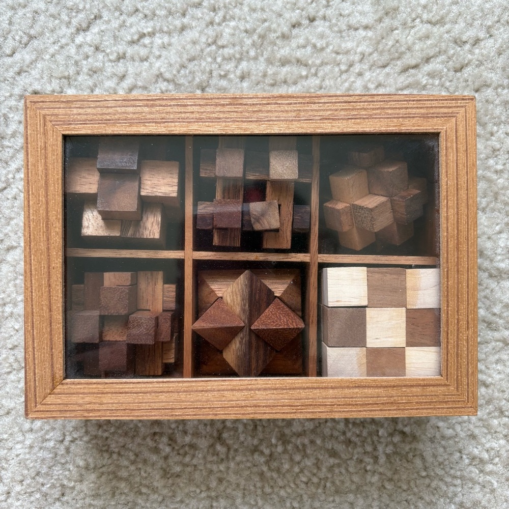 Monkey Pod Games 6 Wooden Puzzle Gift Set